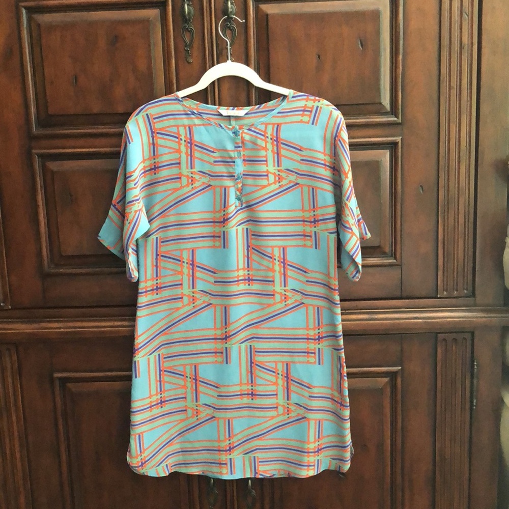 Tucker brand silk shift dress